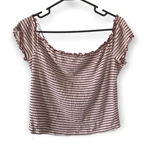 3/$15 Guess 90s y2k striped shirt sleeve crop top